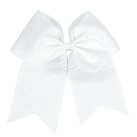 8" White Ribbon Hair Bow