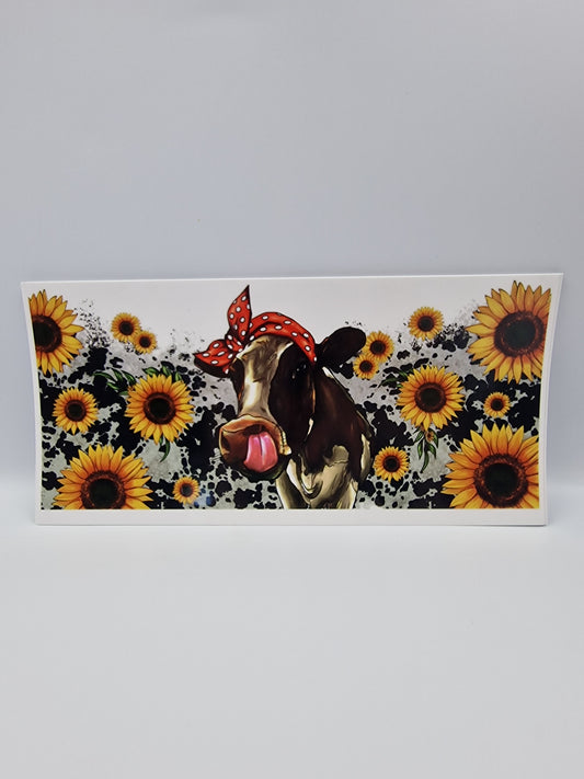 Bandana Cow & Sunflowers UV DTF