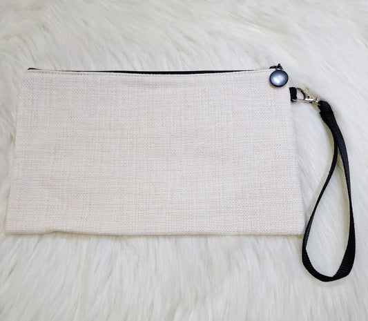 Linen Make Up Bag with Wristlet (15 x 24cm)