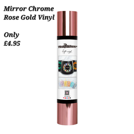 Rose Gold Mirror Chrome Teckwrap 5ft Roll