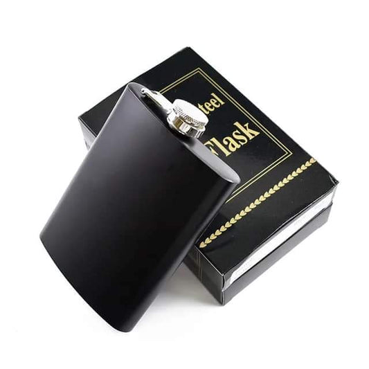 8oz Black Hip Flask