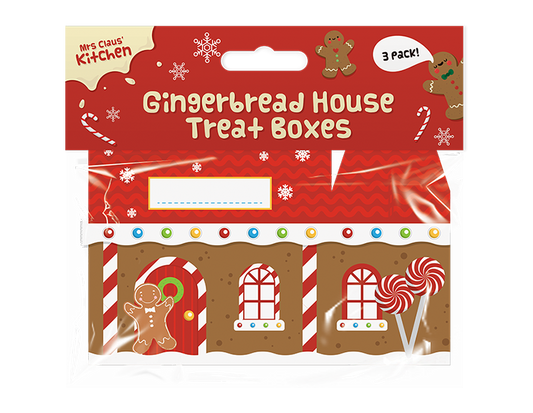 Gingerbread House Treat Boxes - 3pk