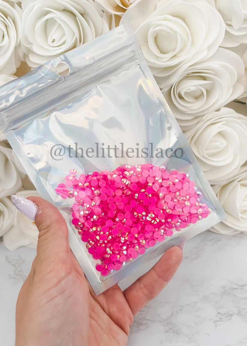 Hot Pink AB Jelly Rhinestones - 5mm 20g