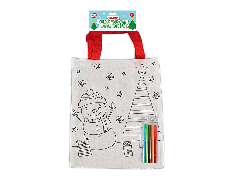 Christmas Colour Your Own Canvas Bag