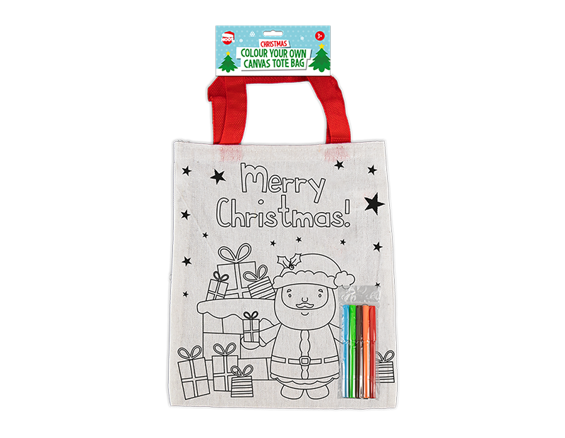 Christmas Colour Your Own Canvas Bag