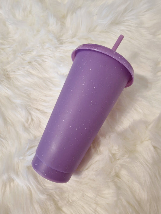 24oz Lilac Glitter Cold Cup