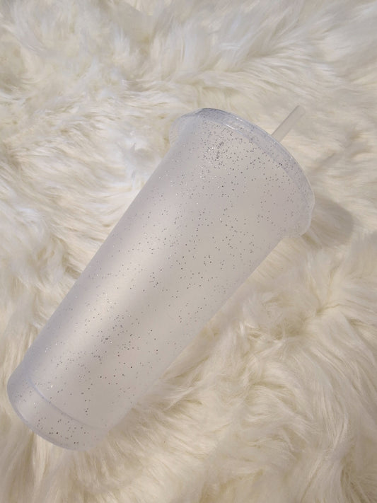 24oz Clear Glitter Cold Cup