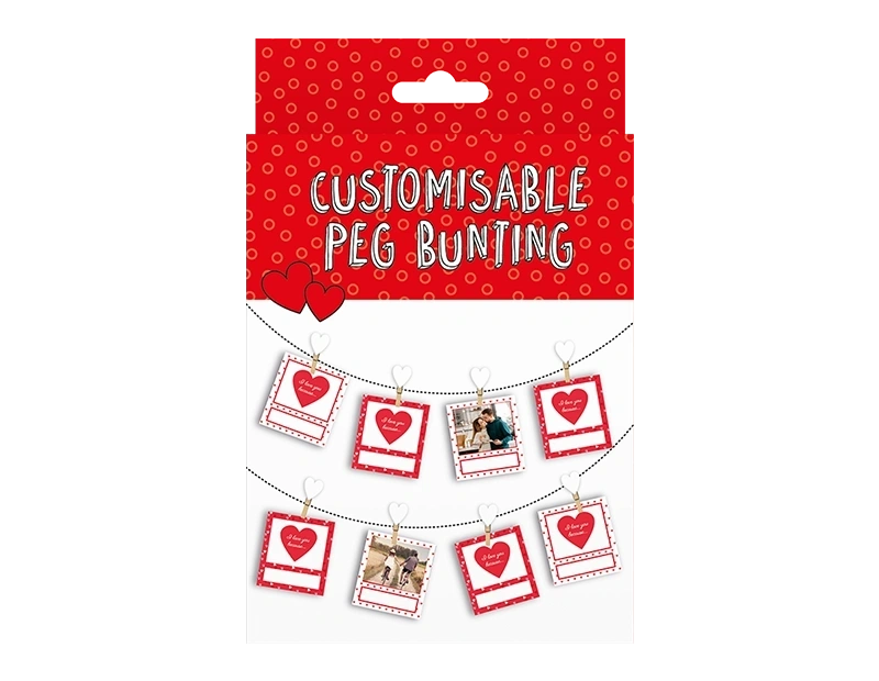 Valentine's Customisable Peg Bunting 1.5M