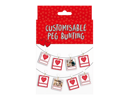 Valentine's Customisable Peg Bunting 1.5M