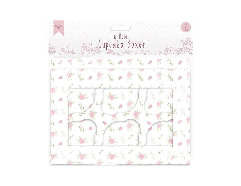 Cupcake Boxes 6 Hole (2 pack)