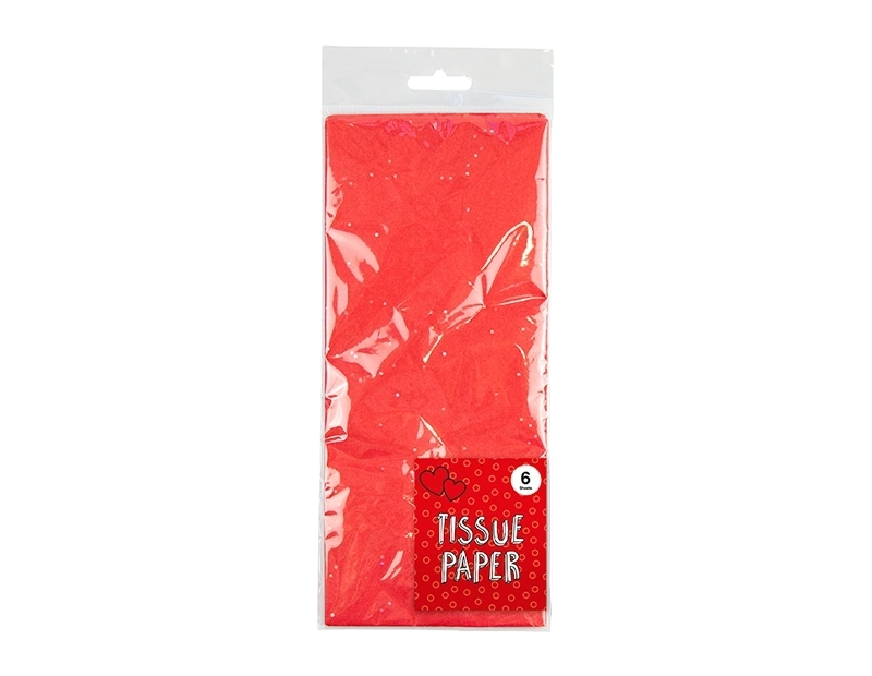 Red Glitter Tissue Paper 6 Pack