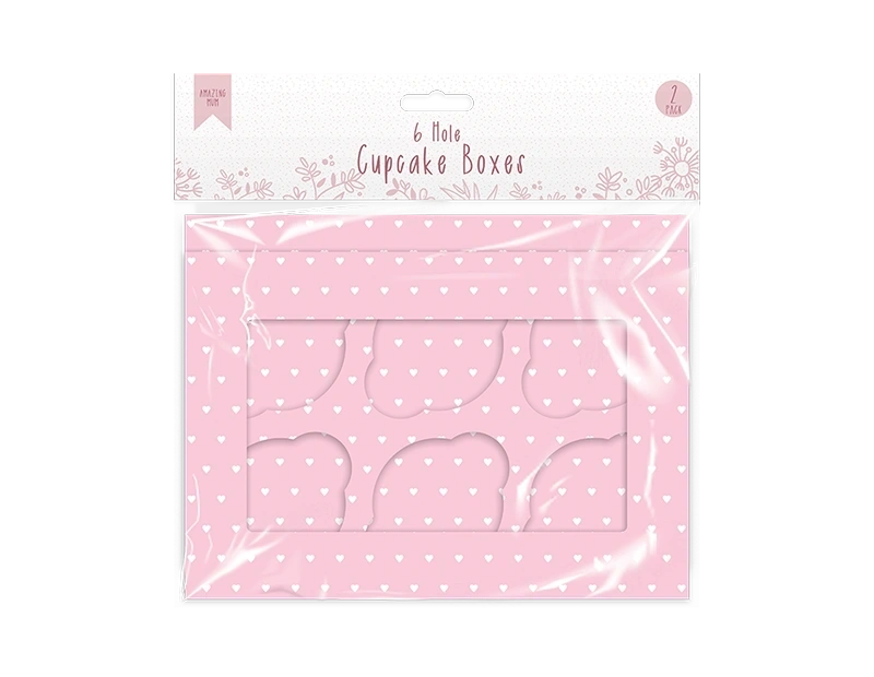 Cupcake Boxes 6 Hole (2 pack)