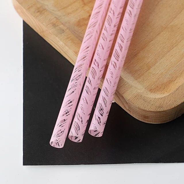 Pink Stripe Straw