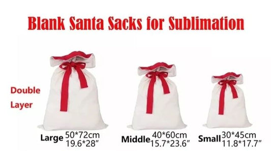 Sublimation Double Layer Blank Christmas Sacks