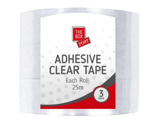 Clear Adhesive Tape 3pk 25m